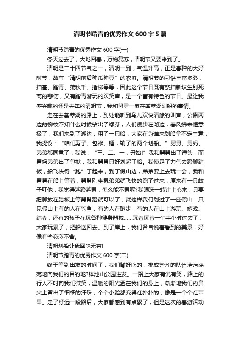 清明节踏青的优秀作文600字5篇