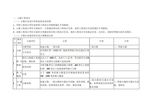 公路工程资质要求规定