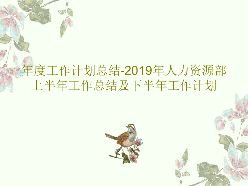 年度工作计划总结-2019年人力资源部上半年工作总结及下半年工作计划37页PPT