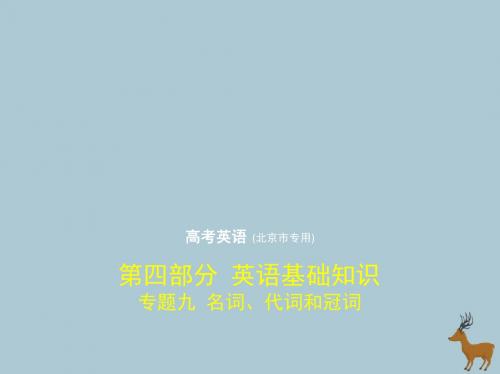 (北京专用)2020届高考英语一轮复习专题九名词、代词和冠词课件