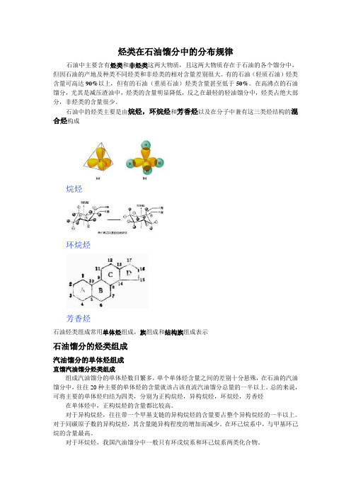 烃类在石油馏分中的分布规律