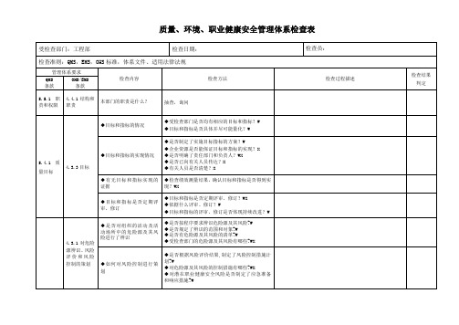 电梯安装合规性检查表