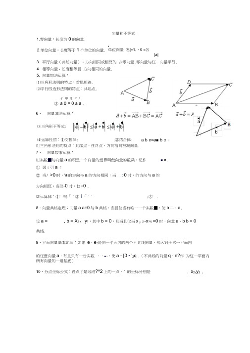 向量不等式知识点