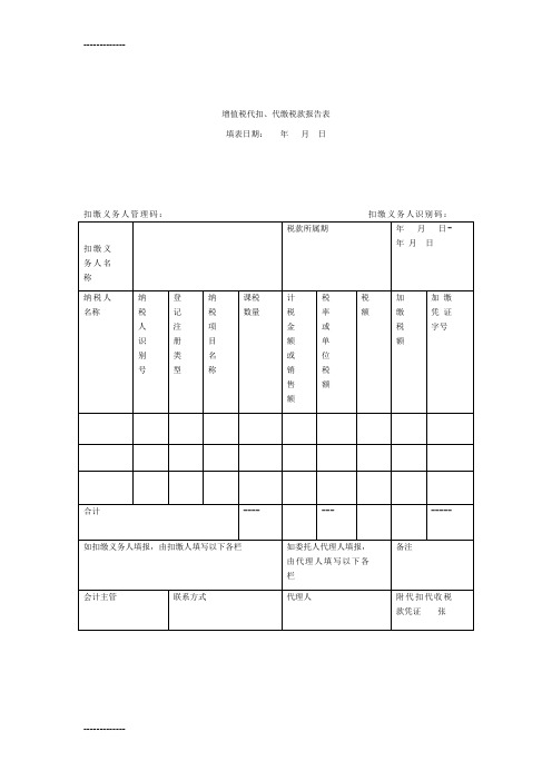 (整理)增值税代扣、代缴税款报告表