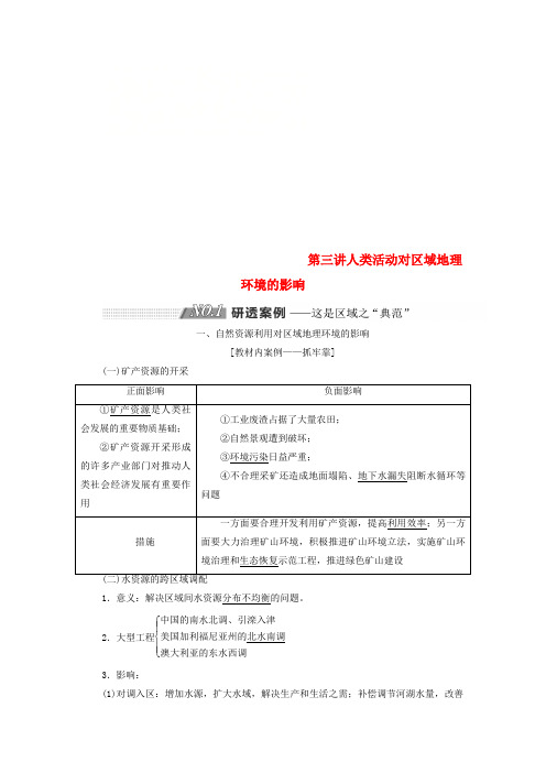 2019版高考地理一轮复习第三部分第一章区域地理环境和人类活动第三讲人类活动对区域地理环境的影响精选学案