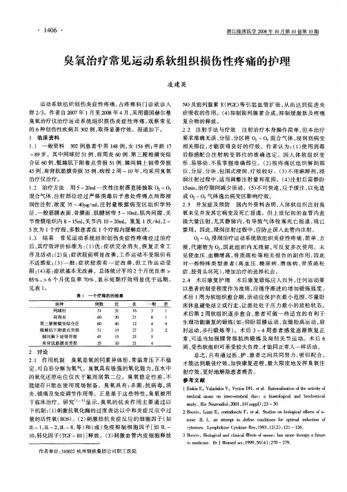 臭氧治疗常见运动系软组织损伤性疼痛的护理