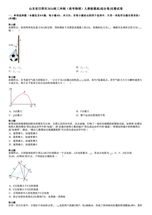 山东省日照市2024高三冲刺(高考物理)人教版摸底(综合卷)完整试卷