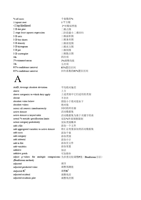 [SPSS统计分析]英汉词汇表