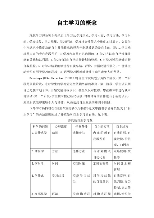 自主学习的概念