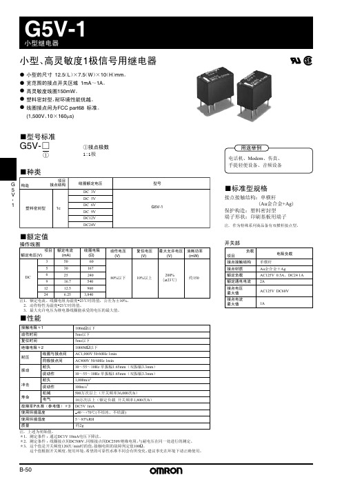 g5v-1 欧姆龙继电器