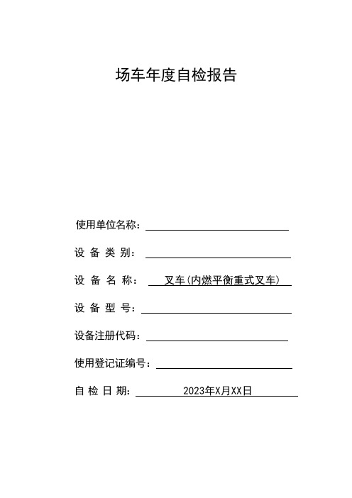 叉车年度自检报告2023新