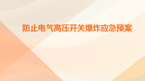 防止电气高压开关爆炸应急预案