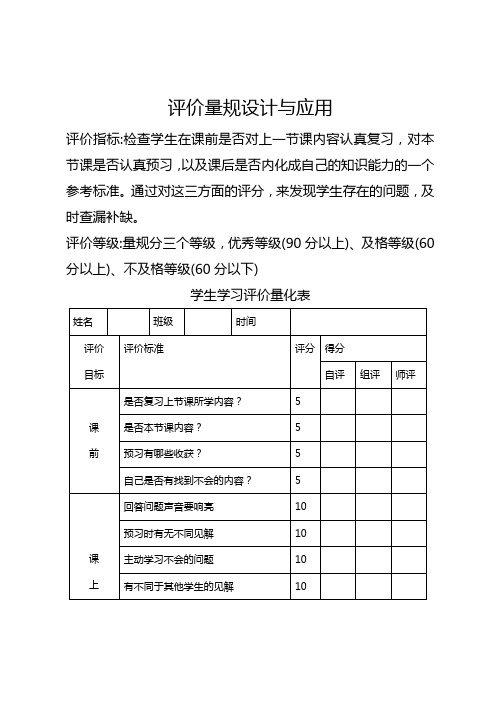 评价量规的设计与应用