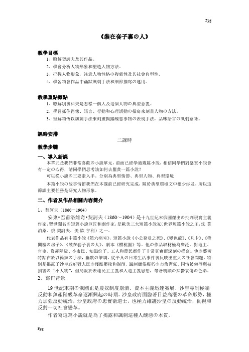 《装在套子里的人》公开课教案