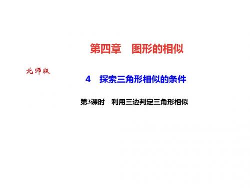 2018年秋北师大版数学(广东)九年级上册作业课件：4探索三角形相似的条件第3课时利用三边判定三角形相似