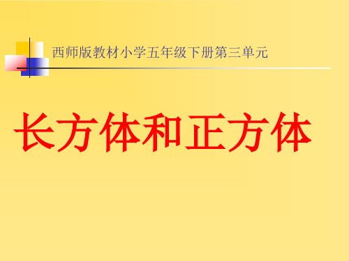 五年级下册数学长方体和正方体整理与复习西师大版