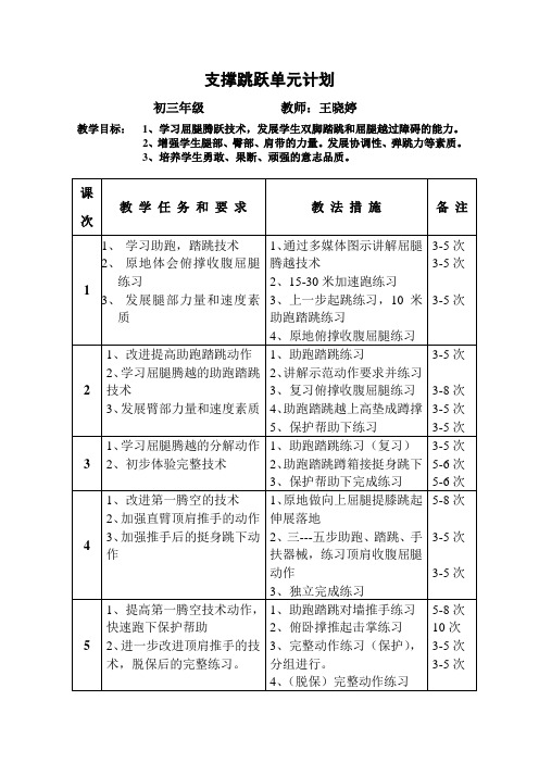 支撑跳跃单元计划