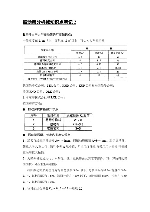 振动筛知识点