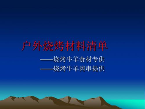 户外烧烤材料清单