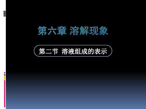 沪教版九年级下册化学 6.2溶液组成的表示 教学课件(共15张PPT)