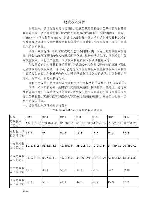 财政收入分析