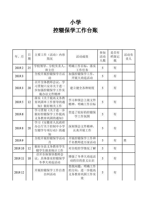 控辍保学工作台帐