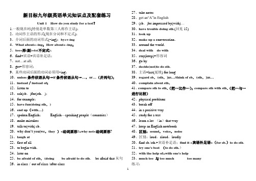 人教版新目标英语九年级全册单元知识点及配套练习 2