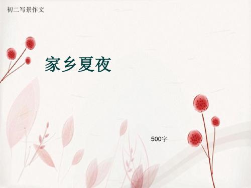 初二写景作文《家乡夏夜》500字(总8页PPT)