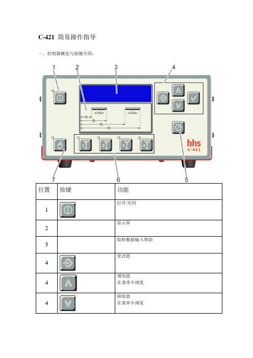 HHS喷胶系统 C421控制器简易说明