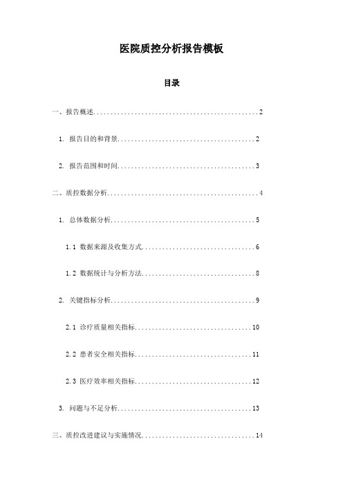 医院质控分析报告模板