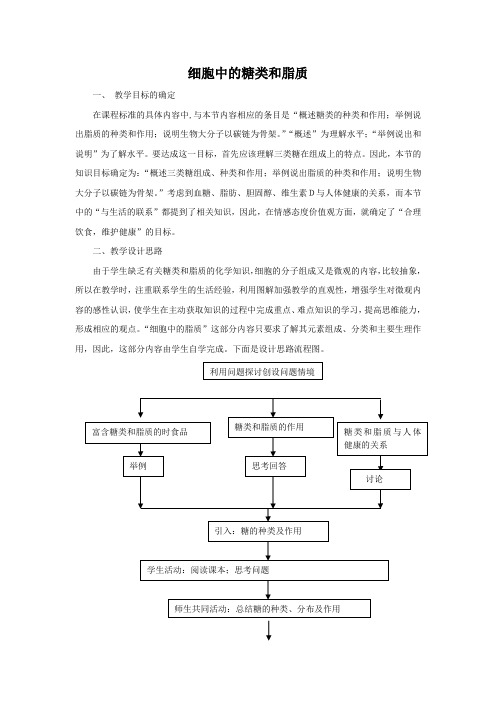 教学设计5：2.4 细胞中的糖类和脂质