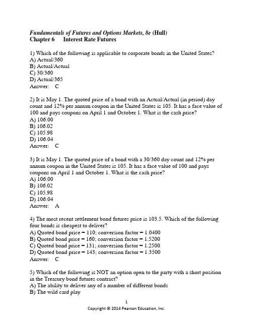 金融衍生工具英文版 第六章题库学习资料