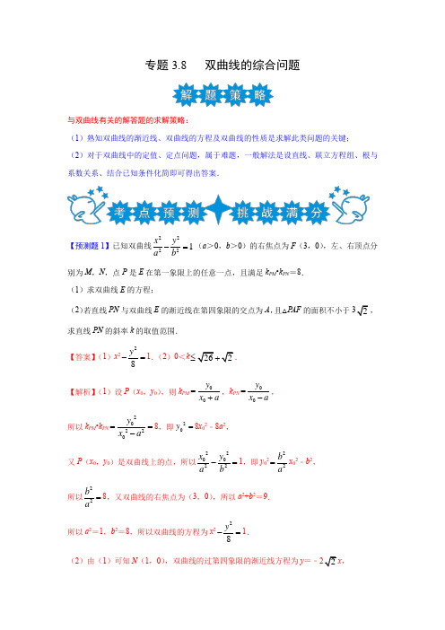 高考数学冲刺专题3.8 双曲线的综合问题(新高考)(解析版)