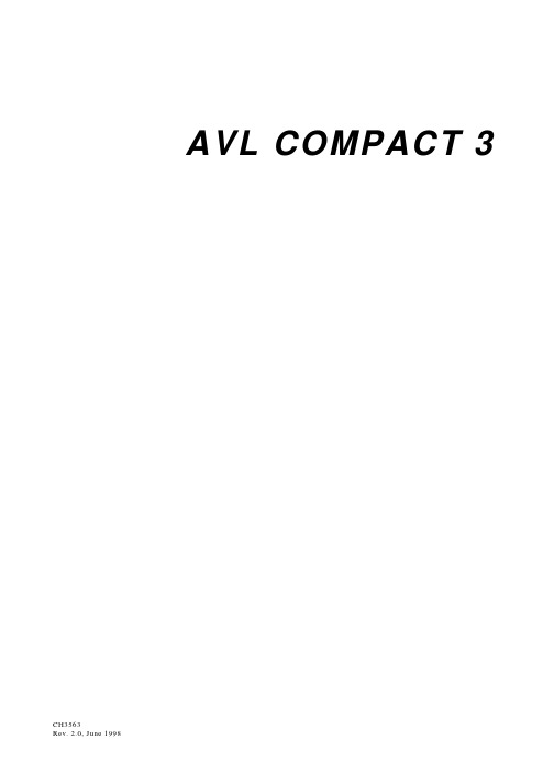 AVL COMPACT3 pH 血气分析仪 说明书