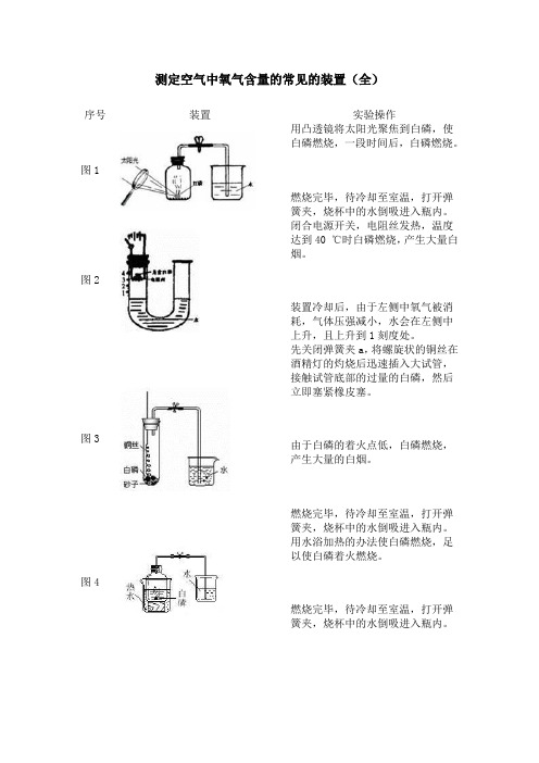 测定空气中氧气含量的装置(全)