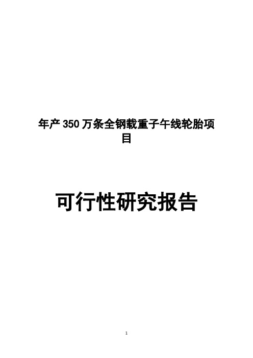 年产350万条全钢载重子午线轮胎项目可行性研究报告