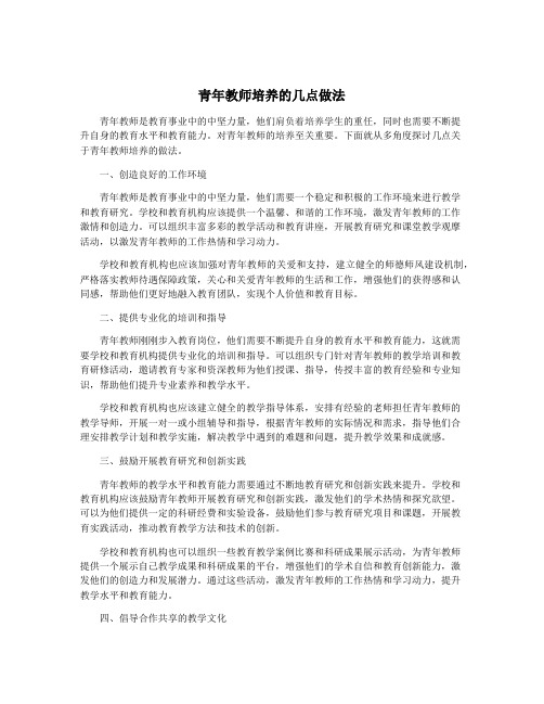 青年教师培养的几点做法