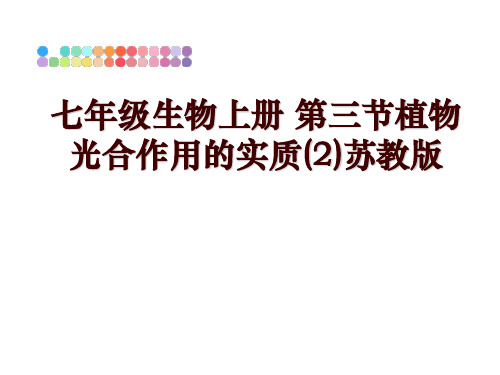 最新七年级生物上册 第三节植物光合作用的实质(2)苏教版 讲学课件