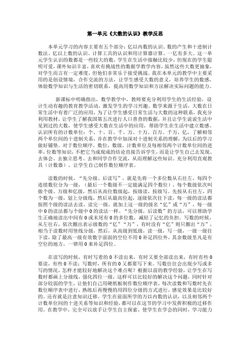 《大数的认识》教学反思