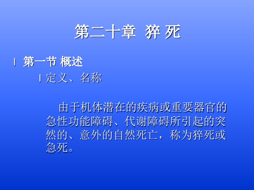 猝死法医病理学精品课程