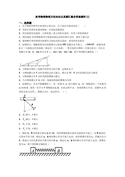 高考物理物理方法知识点真题汇编含答案解析(1)