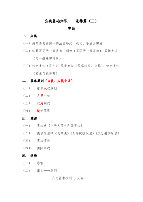 公共基础知识整理——法律篇(三)