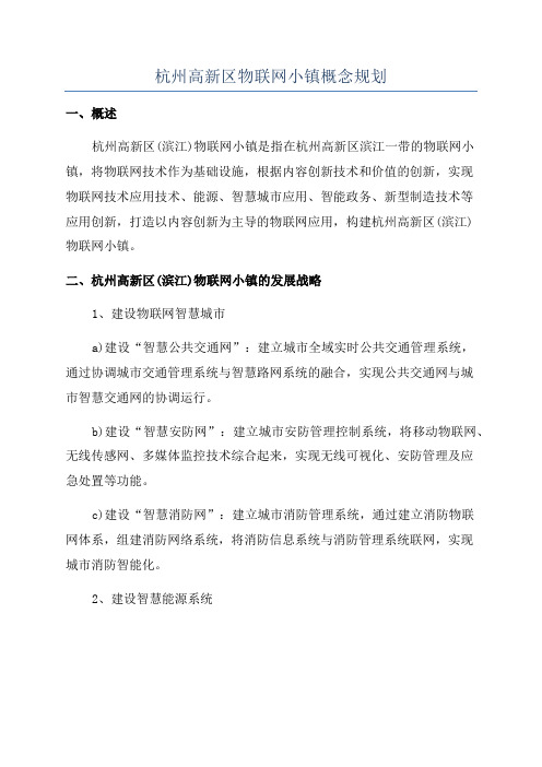 杭州高新区物联网小镇概念规划