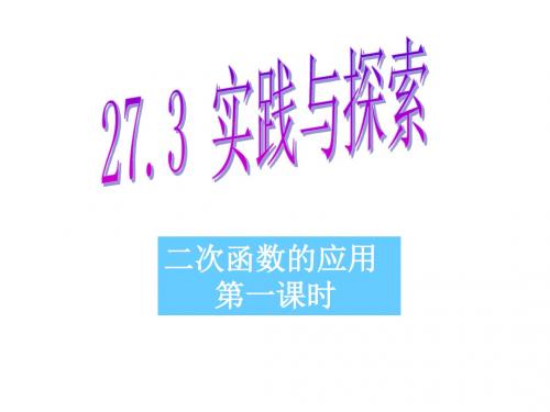 华东师大版九年级数学下册课件：27.3实践与探索(二次