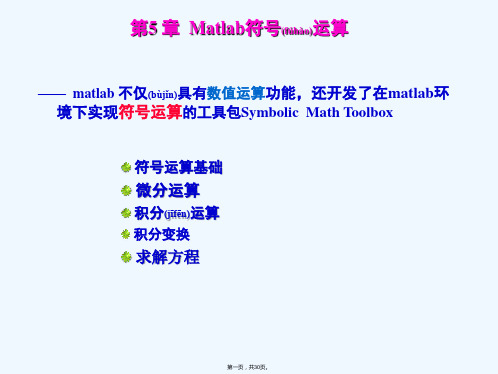 《MATLAB符号运算》PPT课件