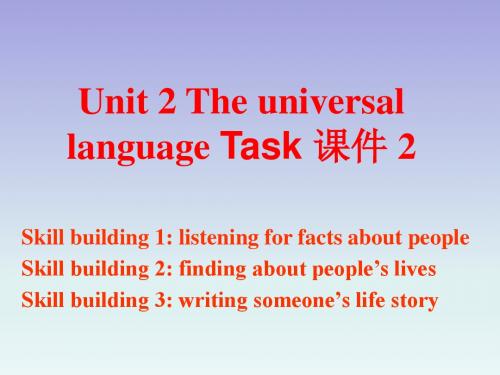 牛津译林版高中英语模块8 Unit 2 The universal language Task 课件