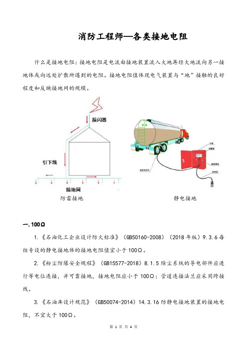 消防工程师—各类接地电阻