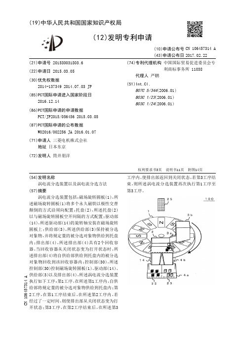 涡电流分选装置以及涡电流分选方法[发明专利]