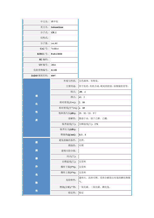 碘甲烷性质