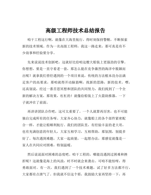 高级工程师技术总结报告